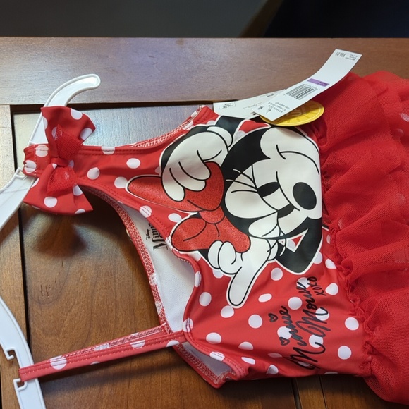 Disney Red Minnie Mouse Kids Swim One Piece. Size 5. 50 +UPF Sun Protection - Picture 1 of 5